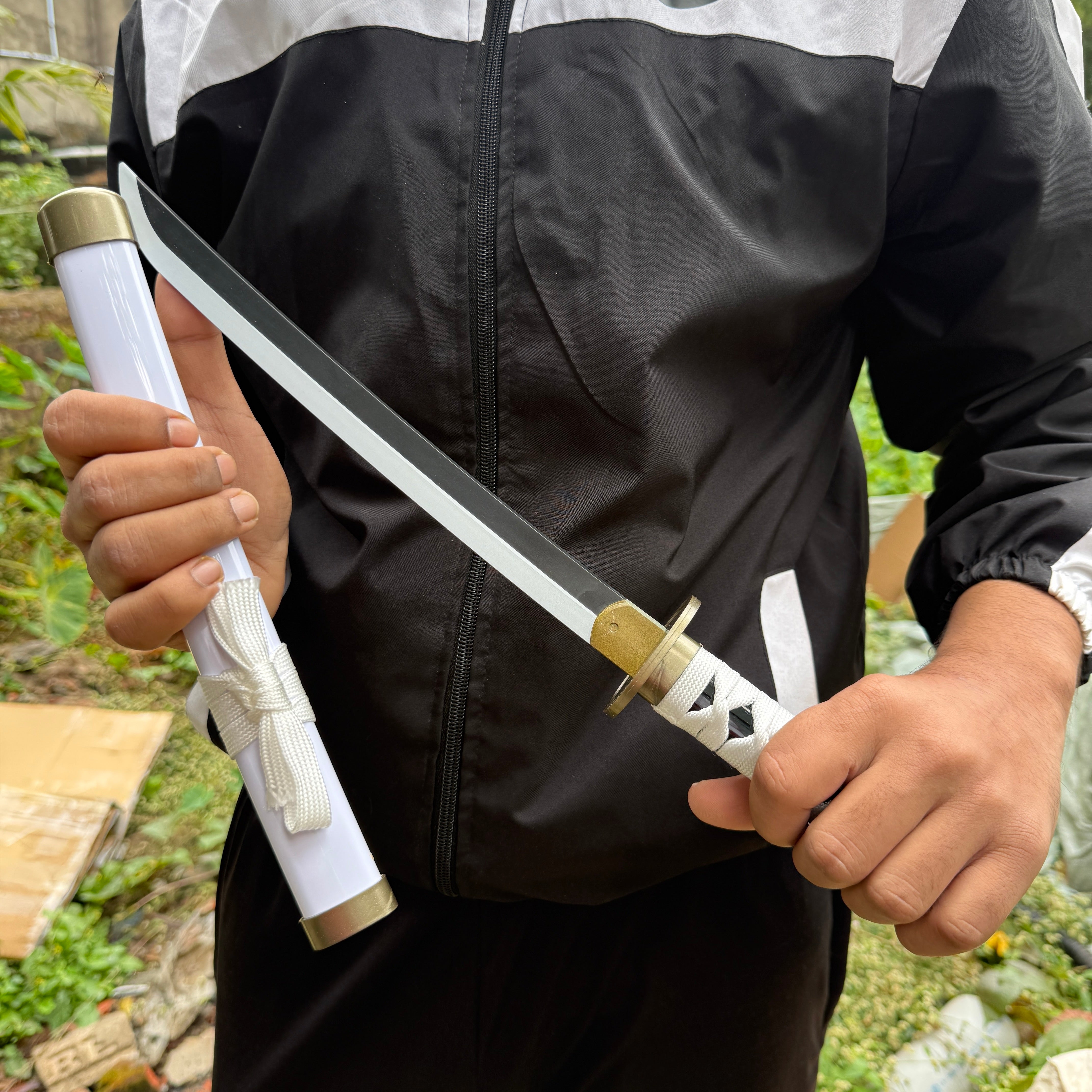 Roronoa Zoro Wado Ichimonji Cosplay Replica Medium Size Wooden Katana With FREE Stand [42 CM] || ONE PIECE