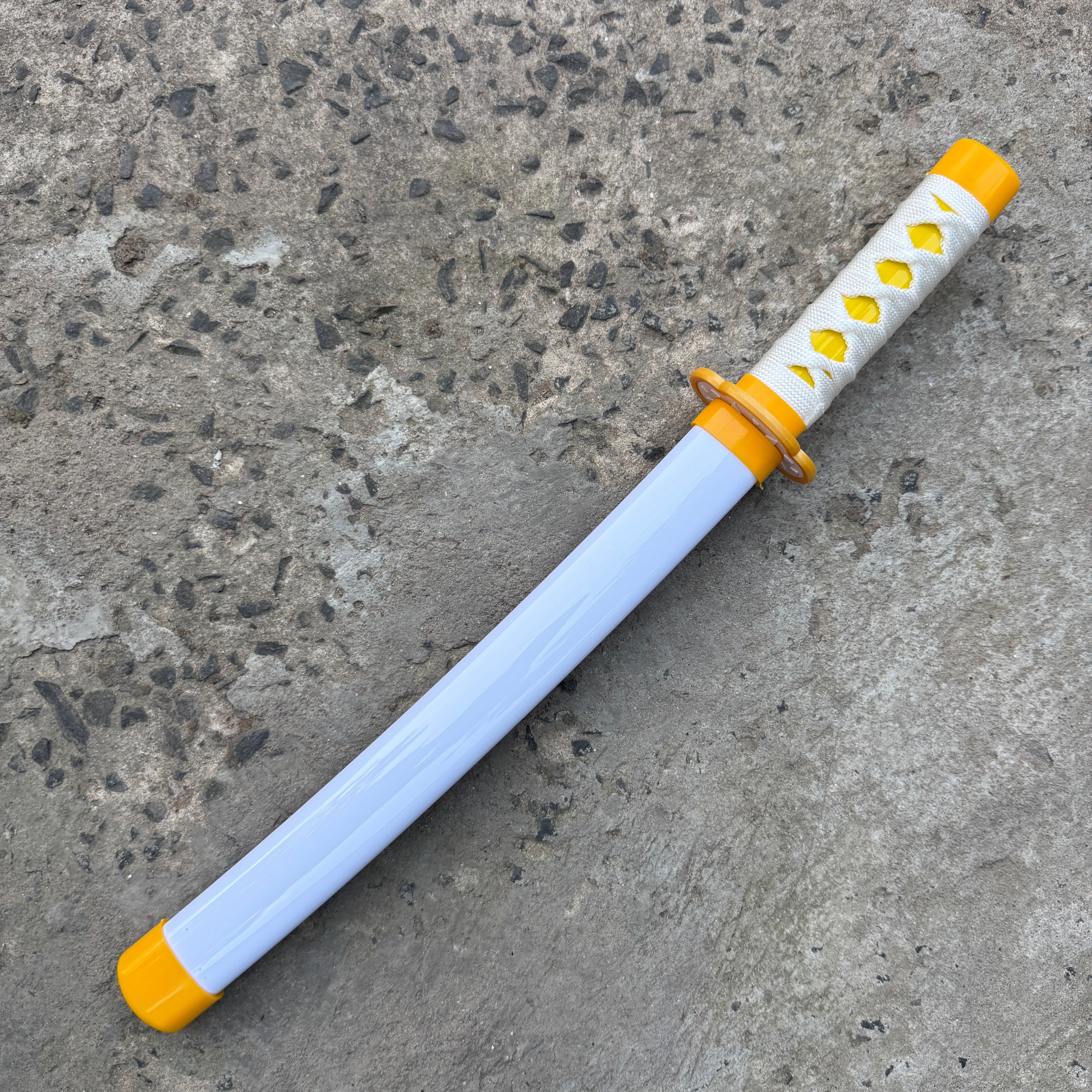 Zenitsu Agatsuma Cosplay Replica Medium Size Wooden Katana With Free Stand [42 CM] || DEMON SLAYER