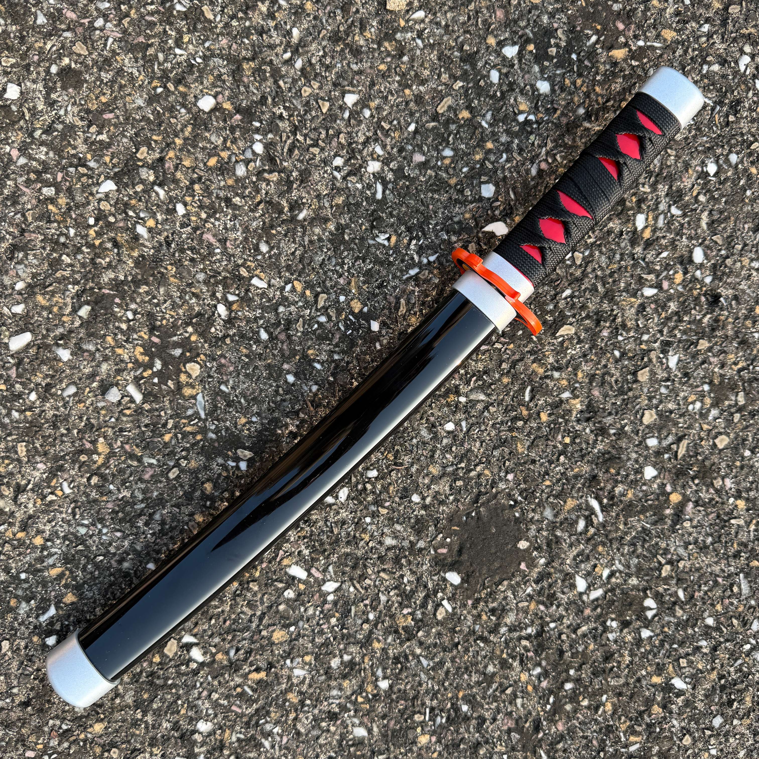 Demon Slayer Tanjiro Kamado Cosplay Replica Medium Size Wooden Katana With Free Stand [42 CM] || DEMON SLAYER