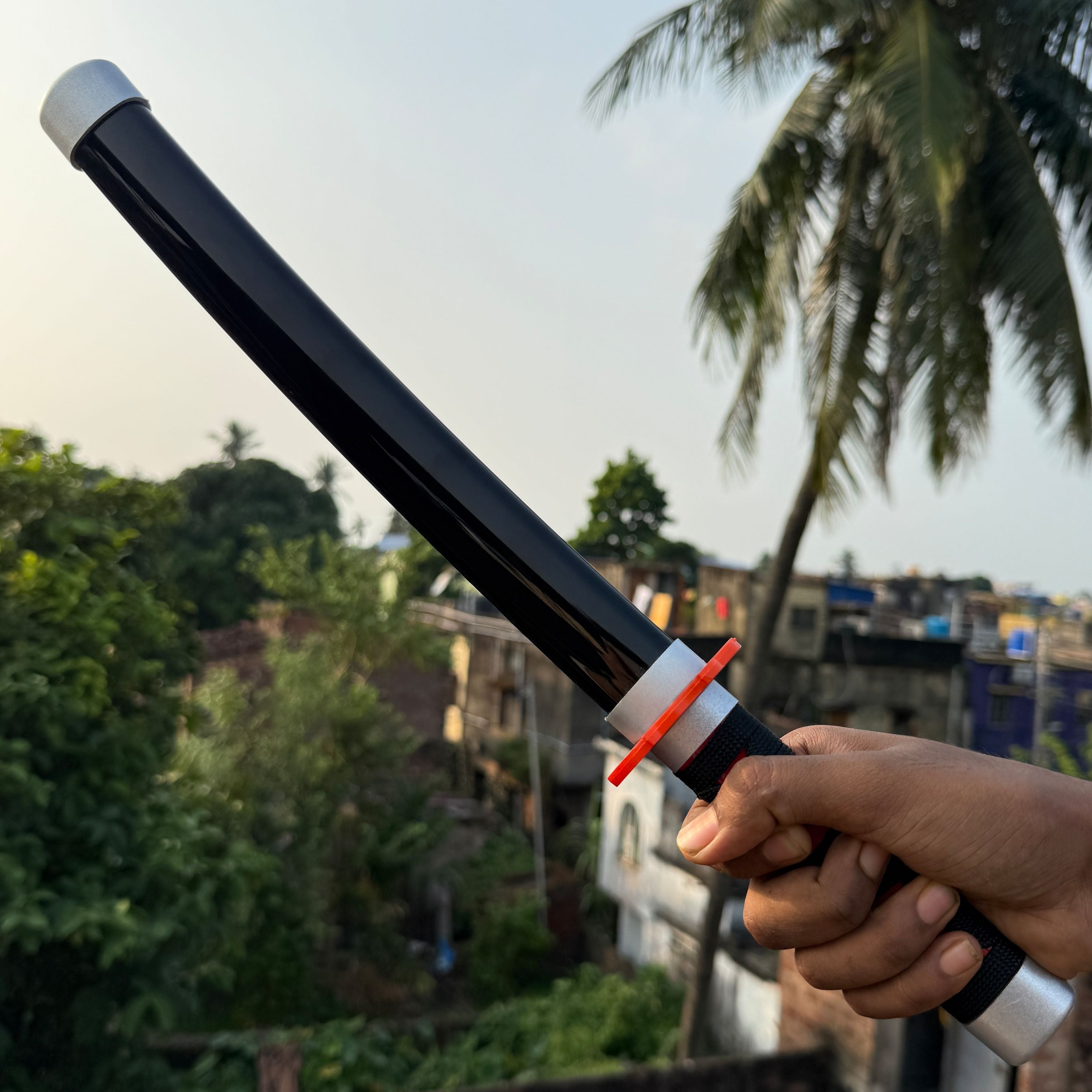 Demon Slayer Tanjiro Kamado Cosplay Replica Medium Size Wooden Katana With Free Stand [42 CM] || DEMON SLAYER