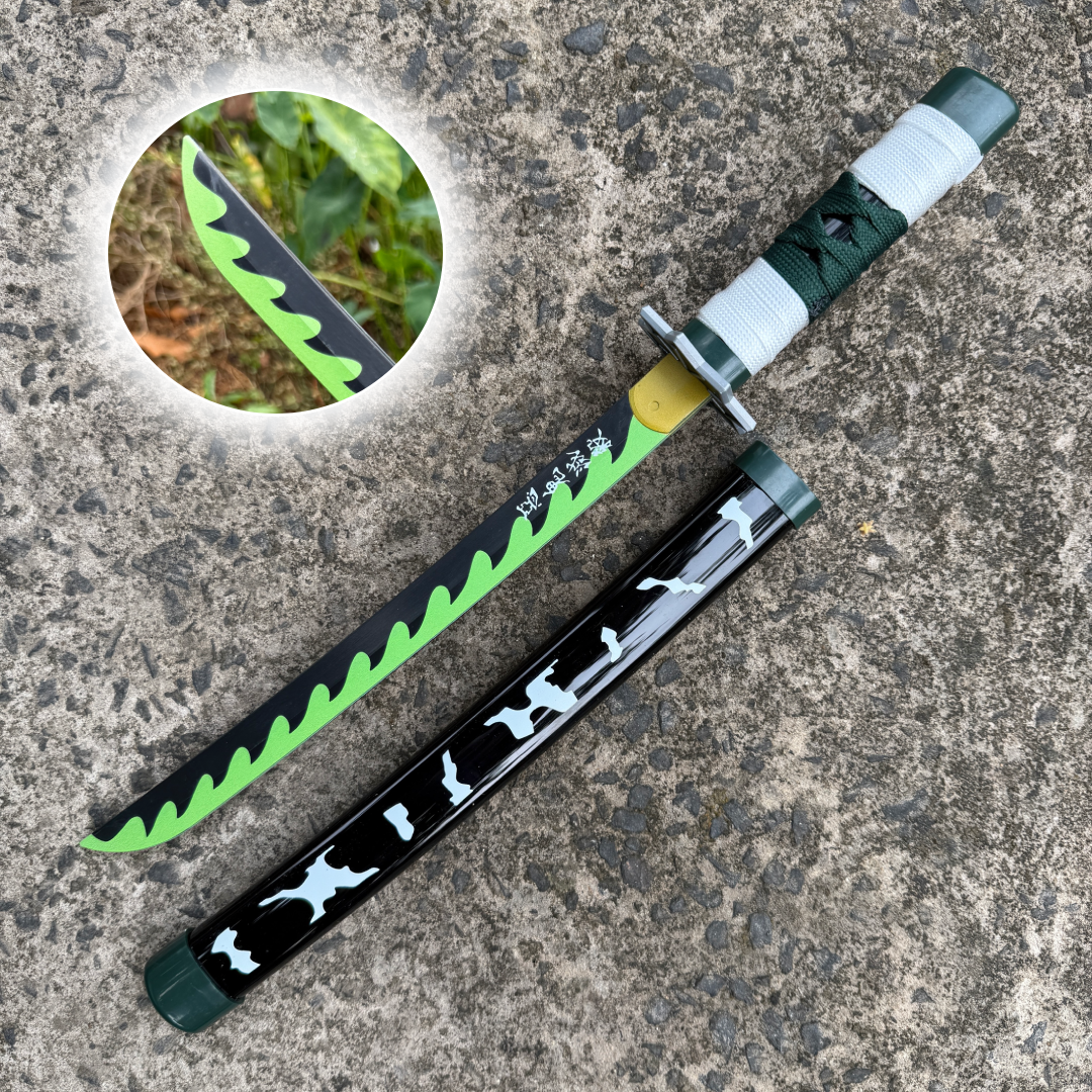 Sanemi Cosplay Replica Medium Size Wooden Katana With Free Stand [42 CM] || DEMON SLAYER