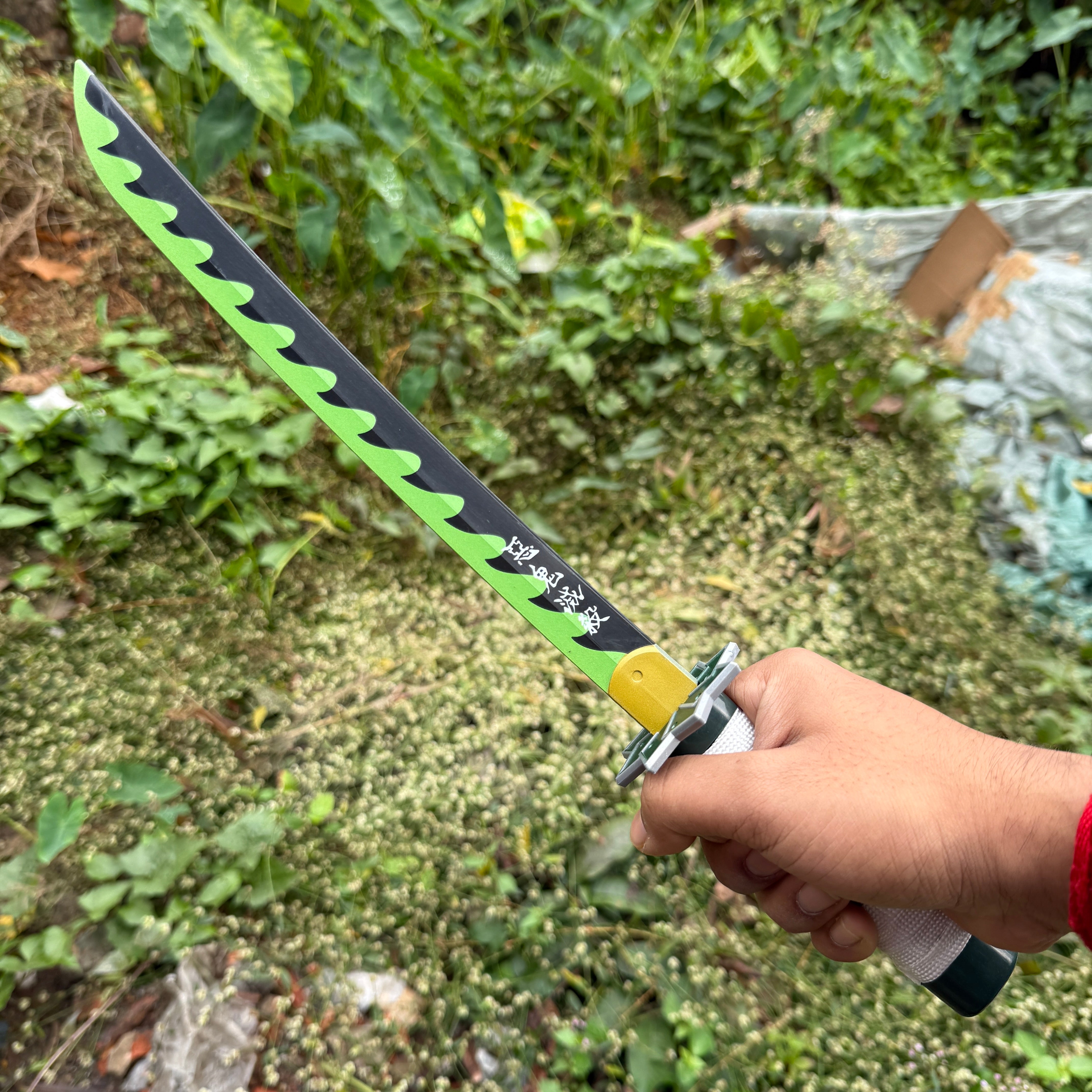 Sanemi Cosplay Replica Medium Size Wooden Katana With Free Stand [42 CM] || DEMON SLAYER