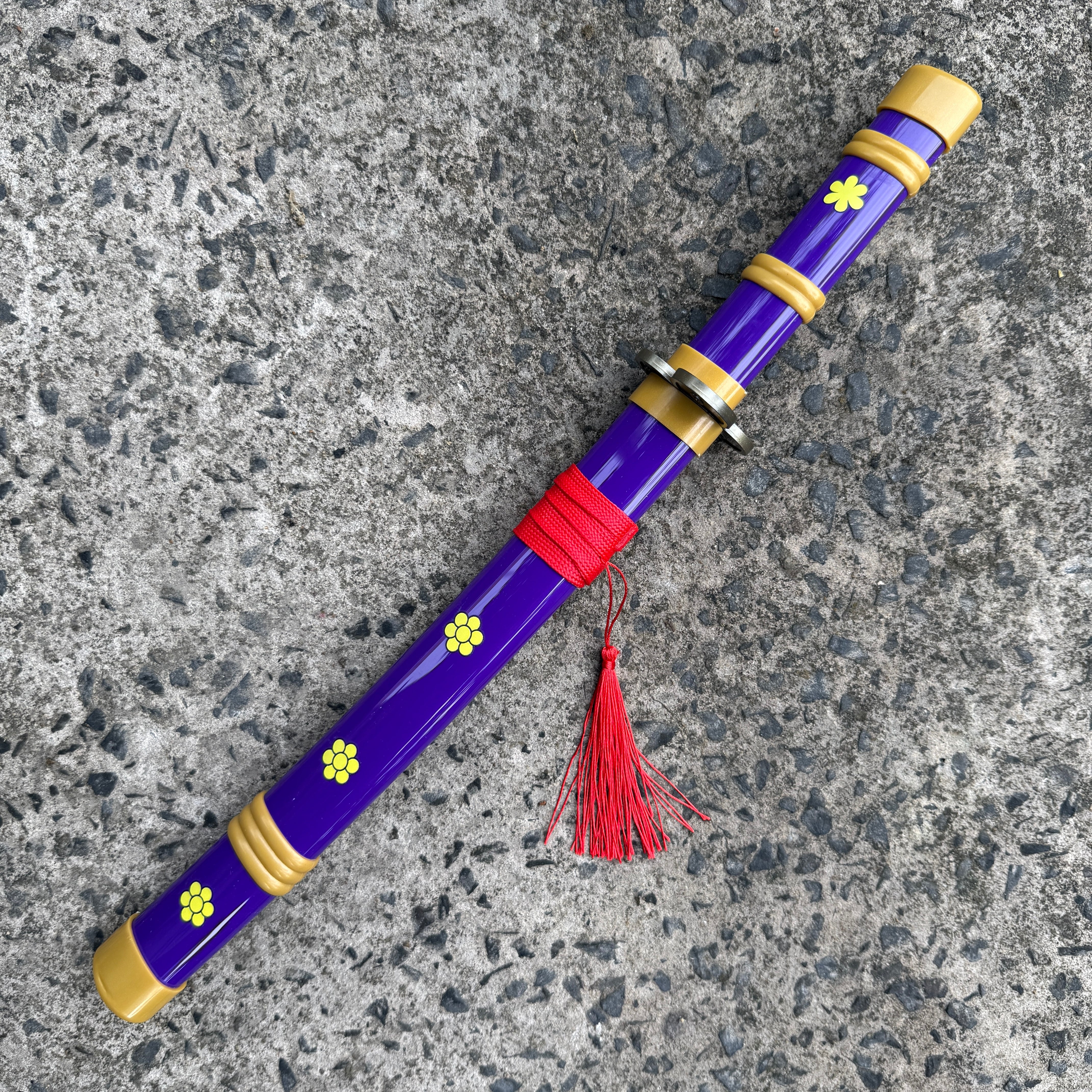 Roronoa Zoro Purple Enma Cosplay Replica Medium Size Wooden Katana With FREE Stand [42 CM] || ONE PIECE