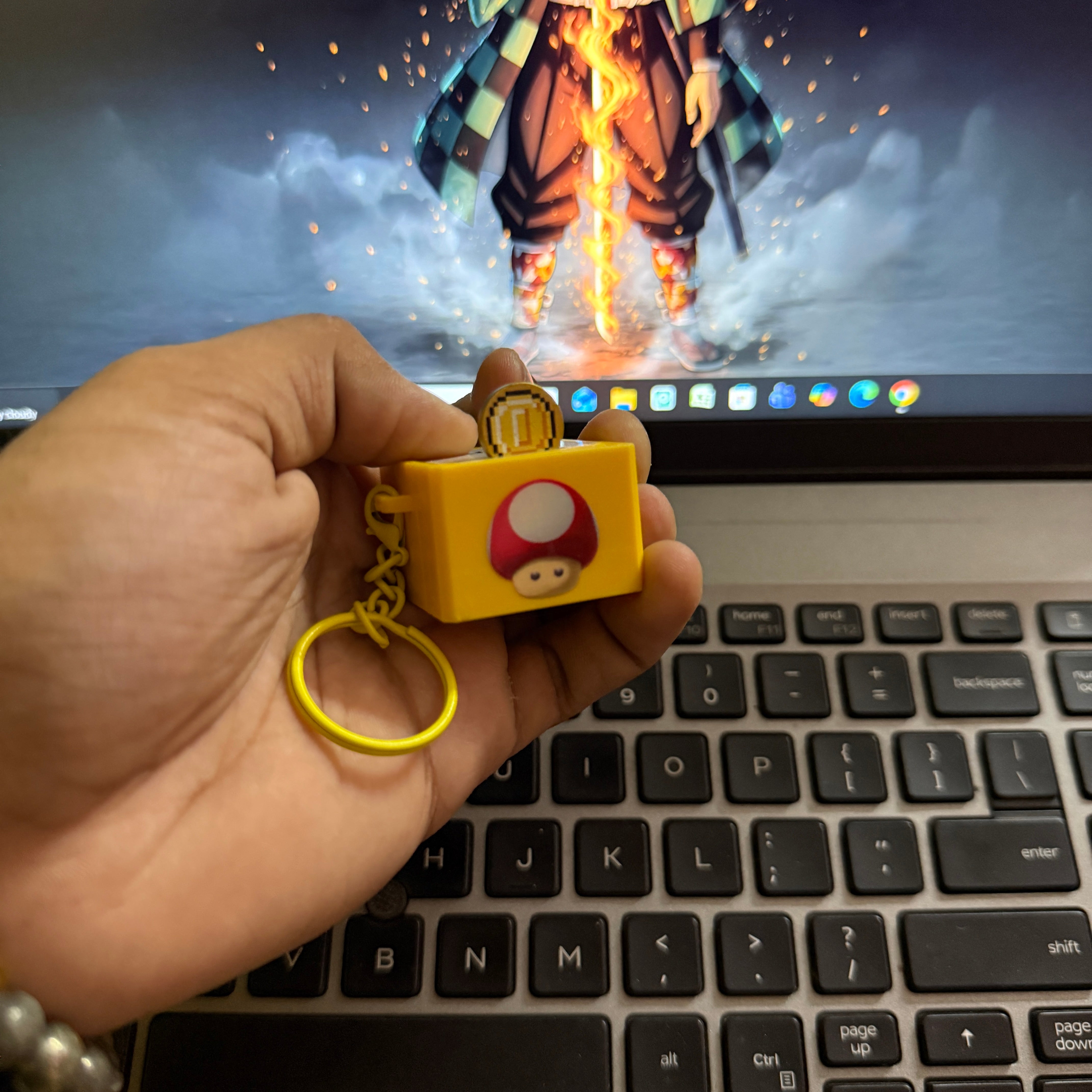 Super Mario Question Block Mechanical Switch Fidget Keychain || Classic Coin Sound Clicky Button Toy with Pop-Up Gold Coin || TRENDING KEYCHAIN
