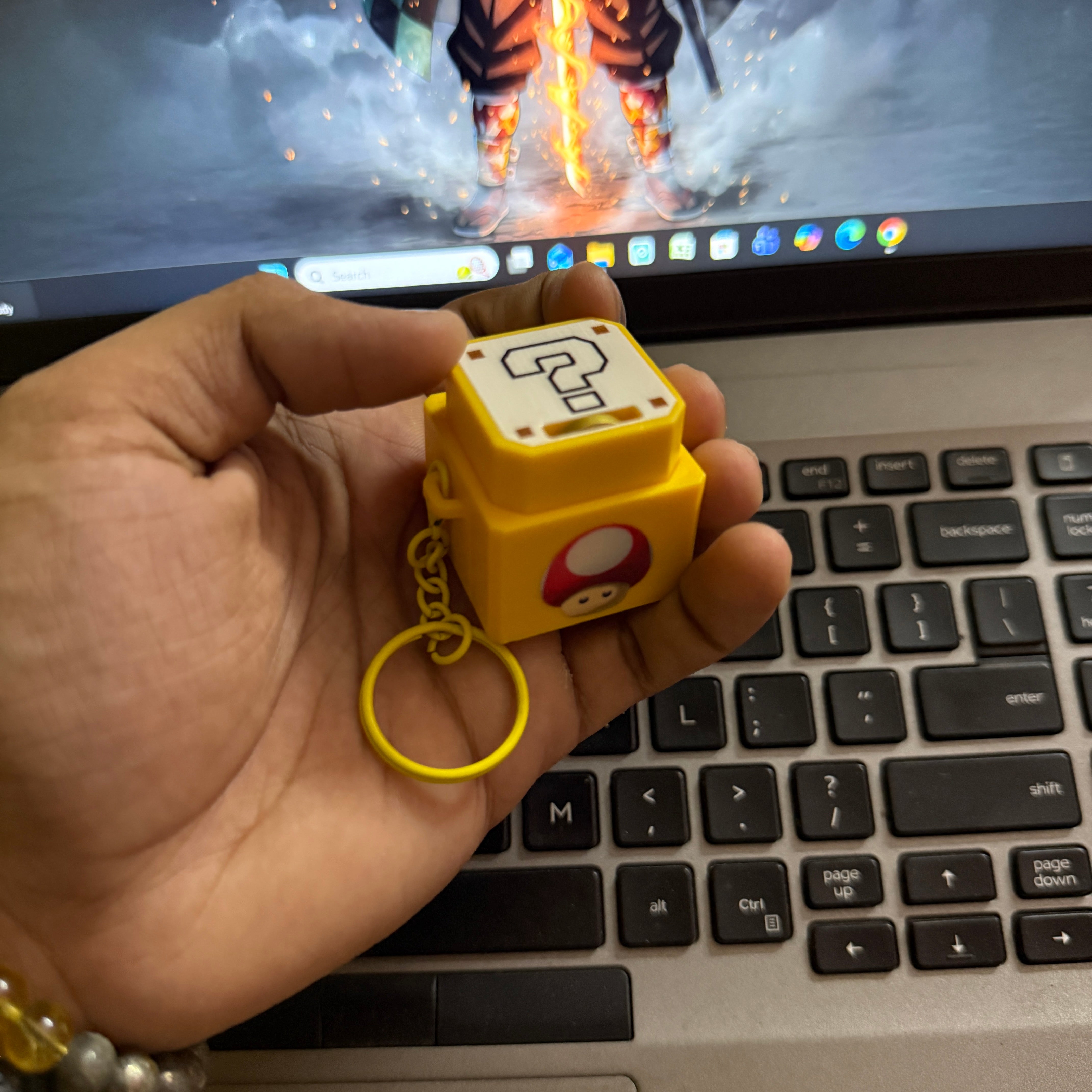 Super Mario Question Block Mechanical Switch Fidget Keychain || Classic Coin Sound Clicky Button Toy with Pop-Up Gold Coin || TRENDING KEYCHAIN