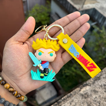Dragon Ball Trunks Spirit Sword Action Figures 3D Rubber Keychain keyring || DRAGON BALL Z