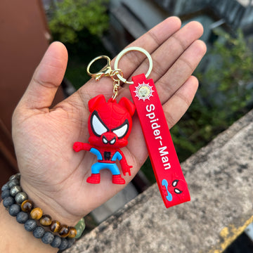 Marvel Spider-Man Peter Porker Action Figures 3D Rubber Keychain keyring || MARVEL