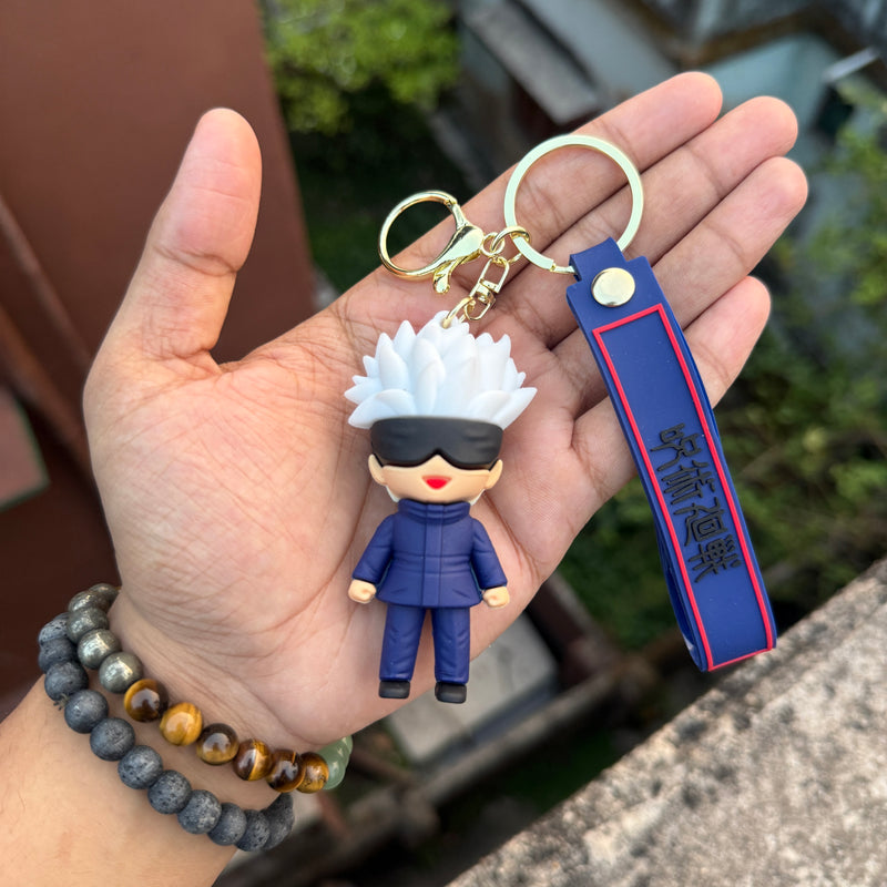 Jujutsu Kaisen Satoru Gojo Action Figures 3D Rubber Keychain keyring || JUJUTSU KAISEN