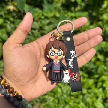 Harry Potter & Hedwig Action Figures 3D Rubber Keychain keyring || HARRY POTTER