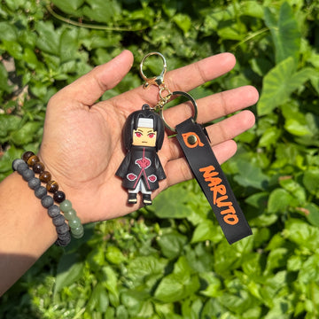 Naruto Itachi Uchiha Action Figures 3D Rubber Keychain keyring || NARUTO