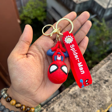 Marvel Spider-Man Upside Down Action Figures 3D Rubber Keychain keyring || MARVEL