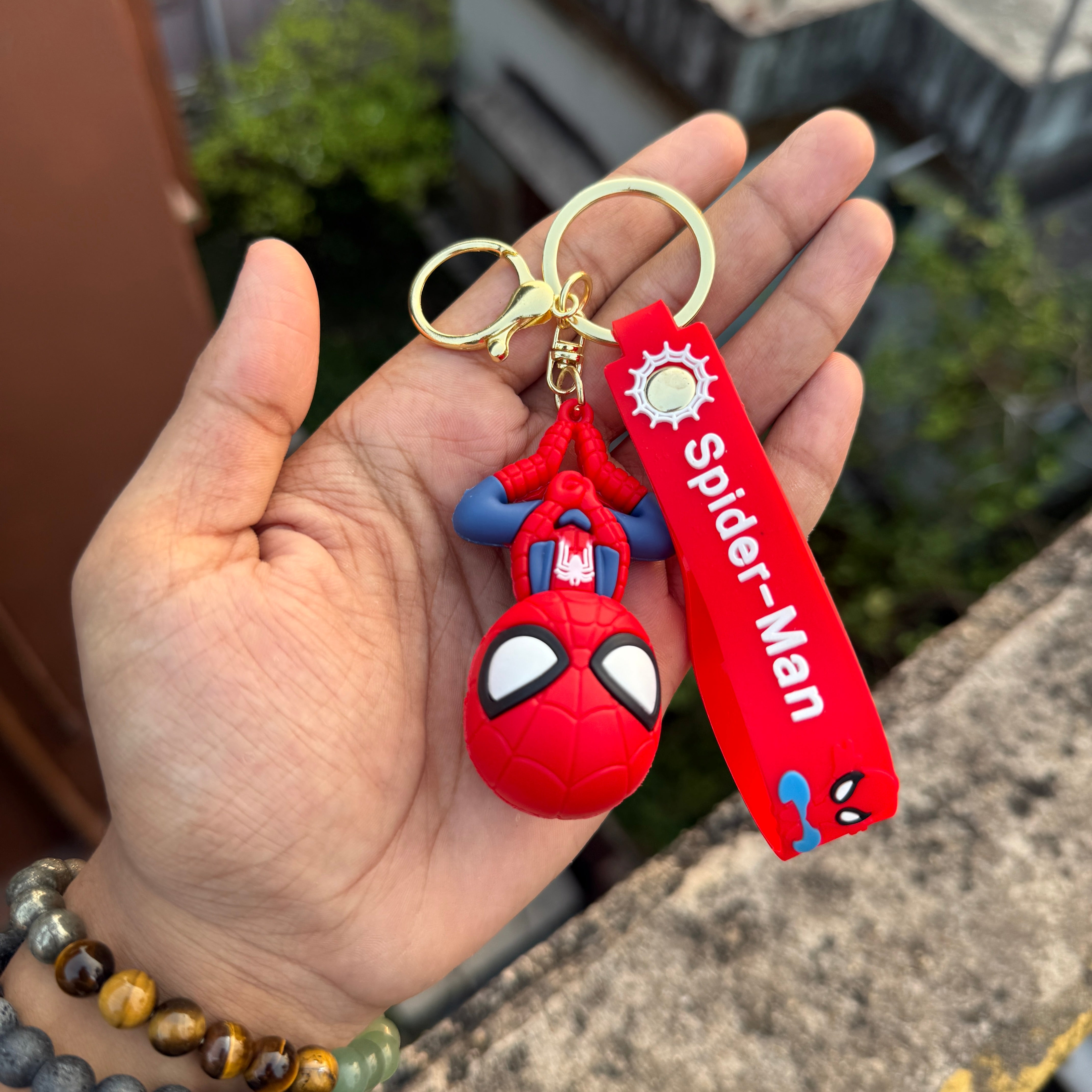 Marvel Spider-Man Upside Down Action Figures 3D Rubber Keychain keyring || MARVEL