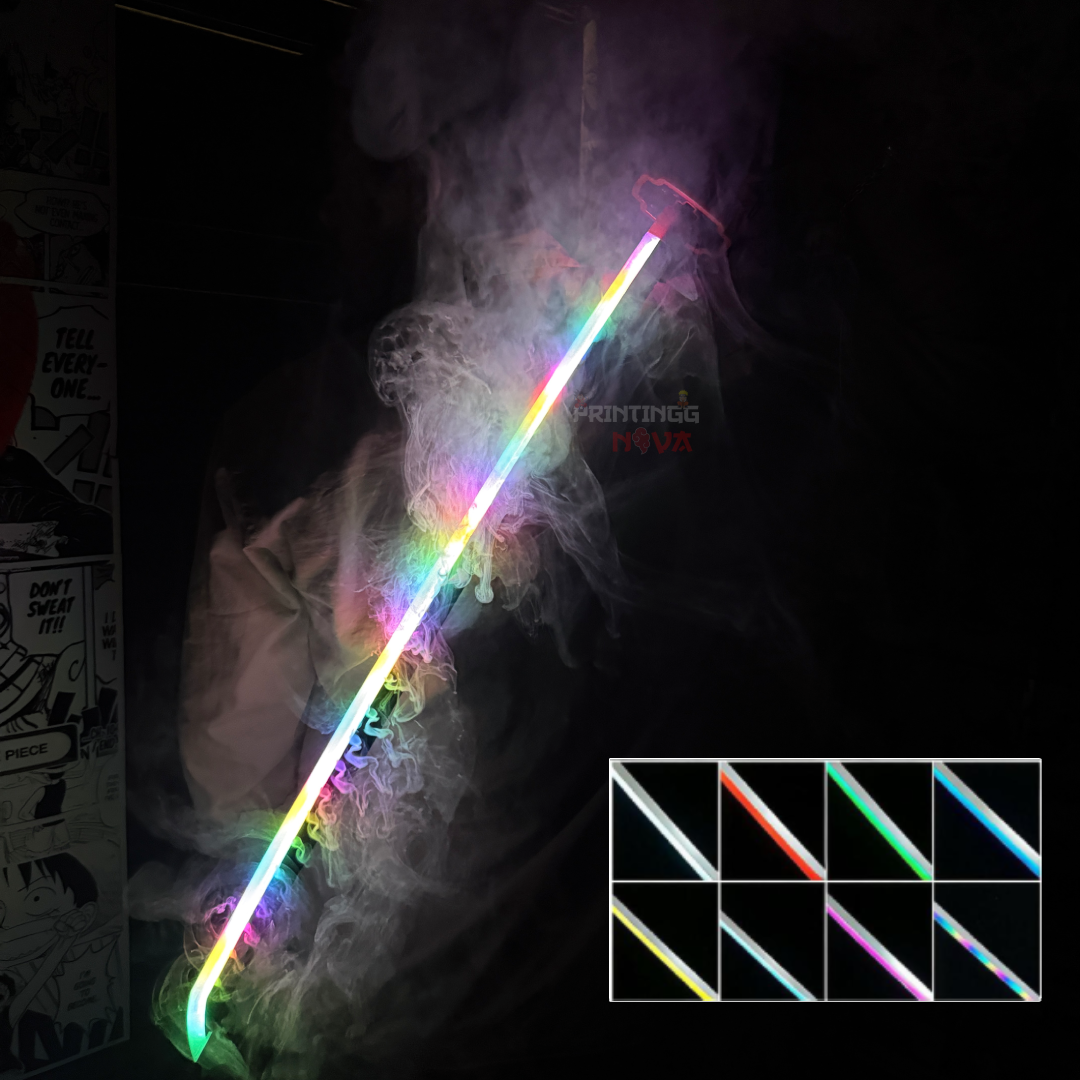 *SMOKE LED* Demon Slayer Yoriichi Cosplay Replica Limited Edition Premium Life Size Smoke Led Wooden Katana [104 CM] ||  DEMON SLAYER