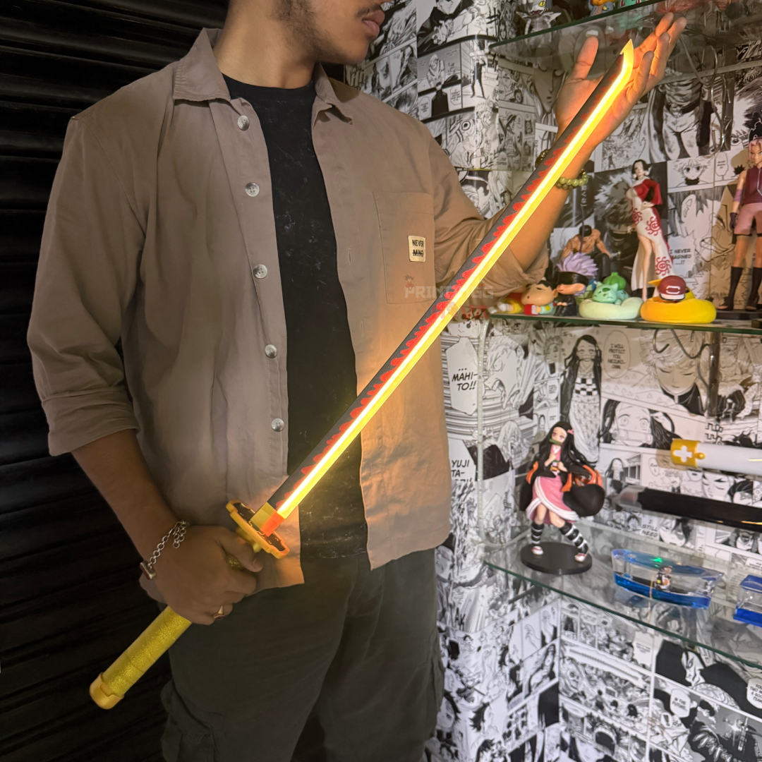*SMOKE LED* Demon Slayer Yoriichi Cosplay Replica Limited Edition Premium Life Size Smoke Led Wooden Katana [104 CM] ||  DEMON SLAYER