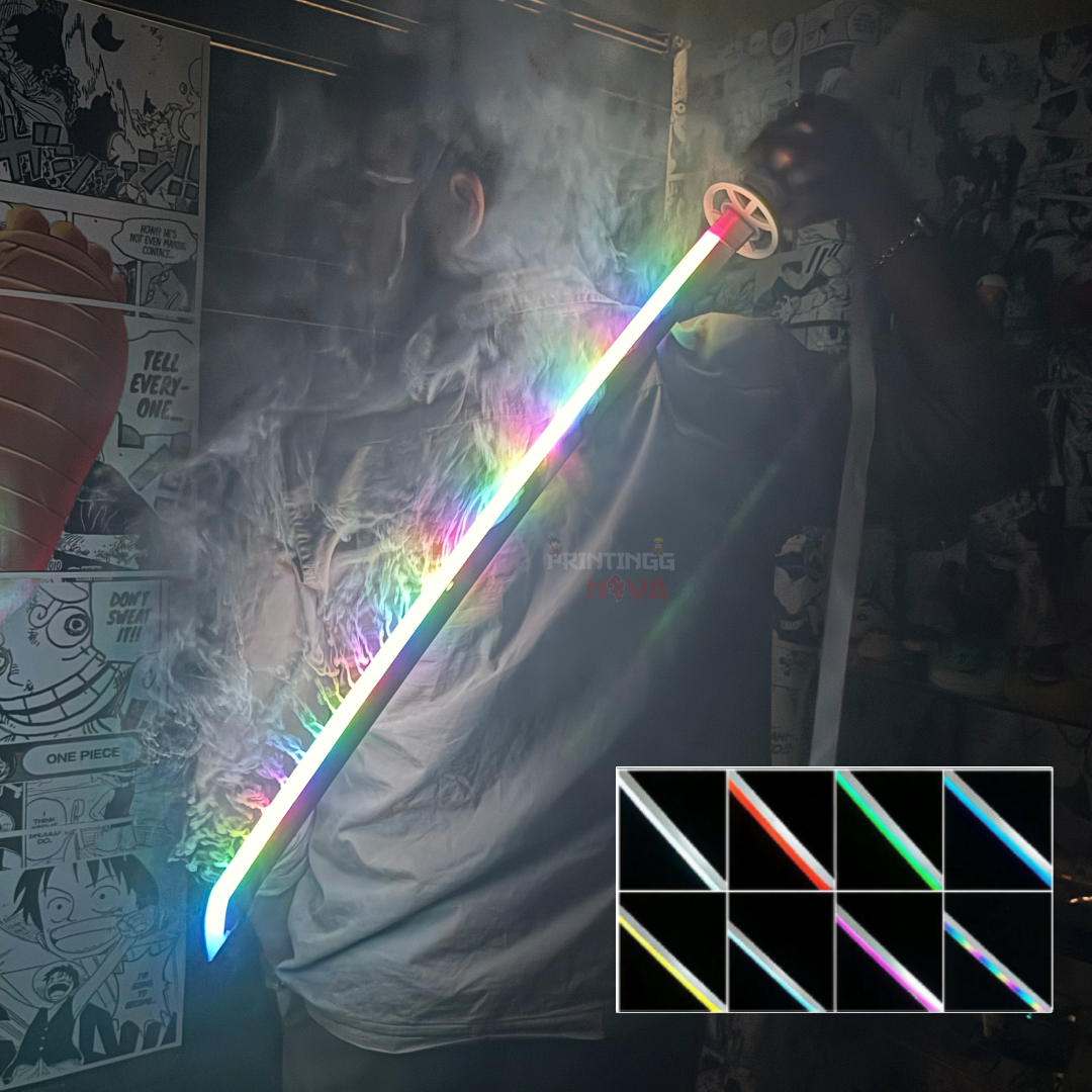 *SMOKE LED* Bleach Rukia Kuchiki Cosplay Replica Limited Edition Premium Life Size Smoke Led Wooden Katana White  [104 CM] || BLEACH