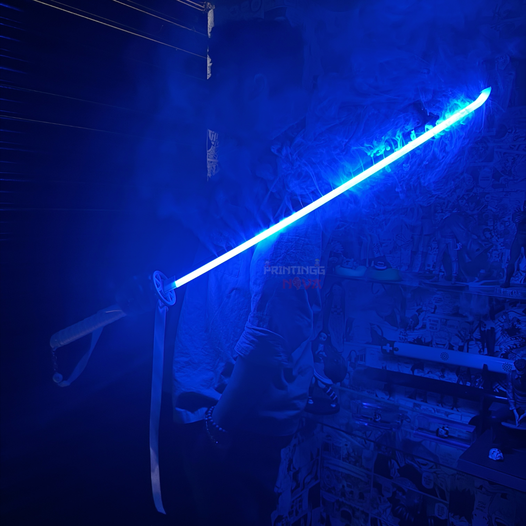 *SMOKE LED* Bleach Rukia Kuchiki Cosplay Replica Limited Edition Premium Life Size Smoke Led Wooden Katana White  [104 CM] || BLEACH