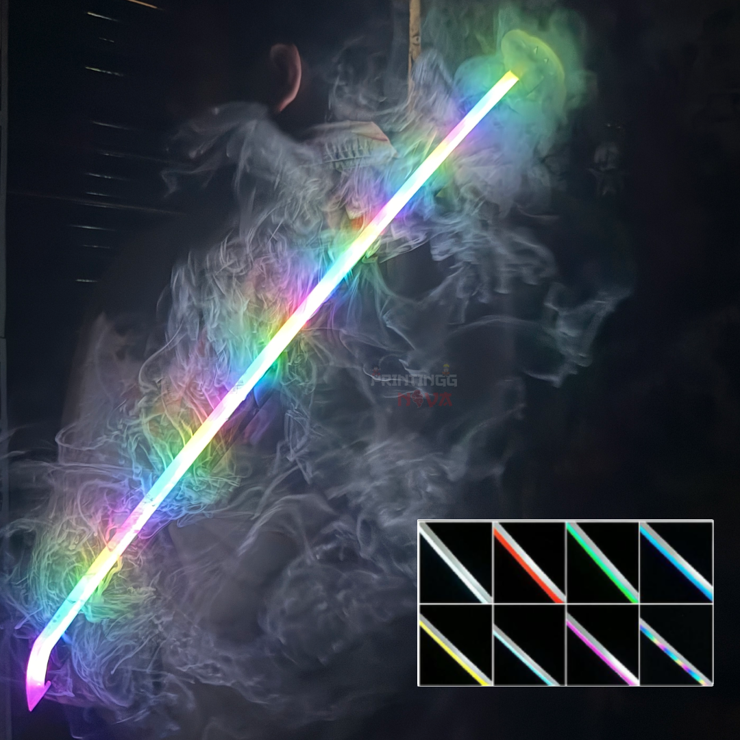 *SMOKE LED* Demon Slayer Zenitsu Agatsuma 7-Color LED Cosplay Replica Limited Edition Premium Life Size Smoke Led Wooden Katana [104 CM] ||  DEMON SLAYER