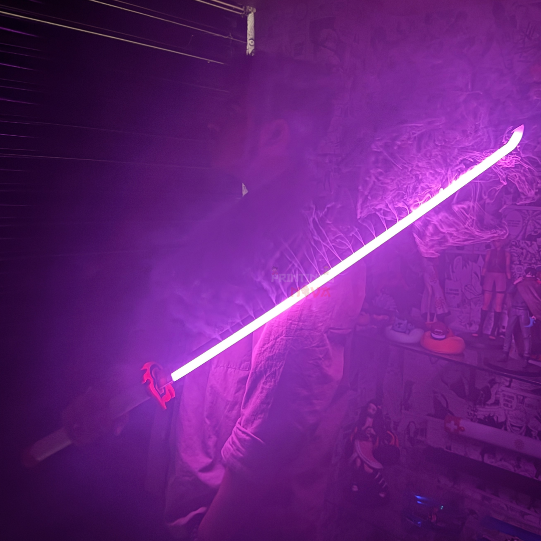 *SMOKE LED* Demon Slayer Rengoku LED Cosplay Replica Limited Edition Premium Life Size Smoke Led Wooden Katana [104 CM] ||  DEMON SLAYER