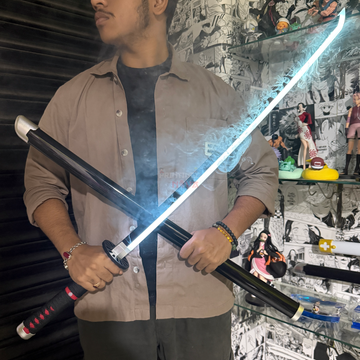 *SMOKE LED* Demon Slayer Tanjiro Kamado Cosplay Replica Limited Edition Premium Life Size Smoke Led Wooden Katana [104 CM] ||  DEMON SLAYER