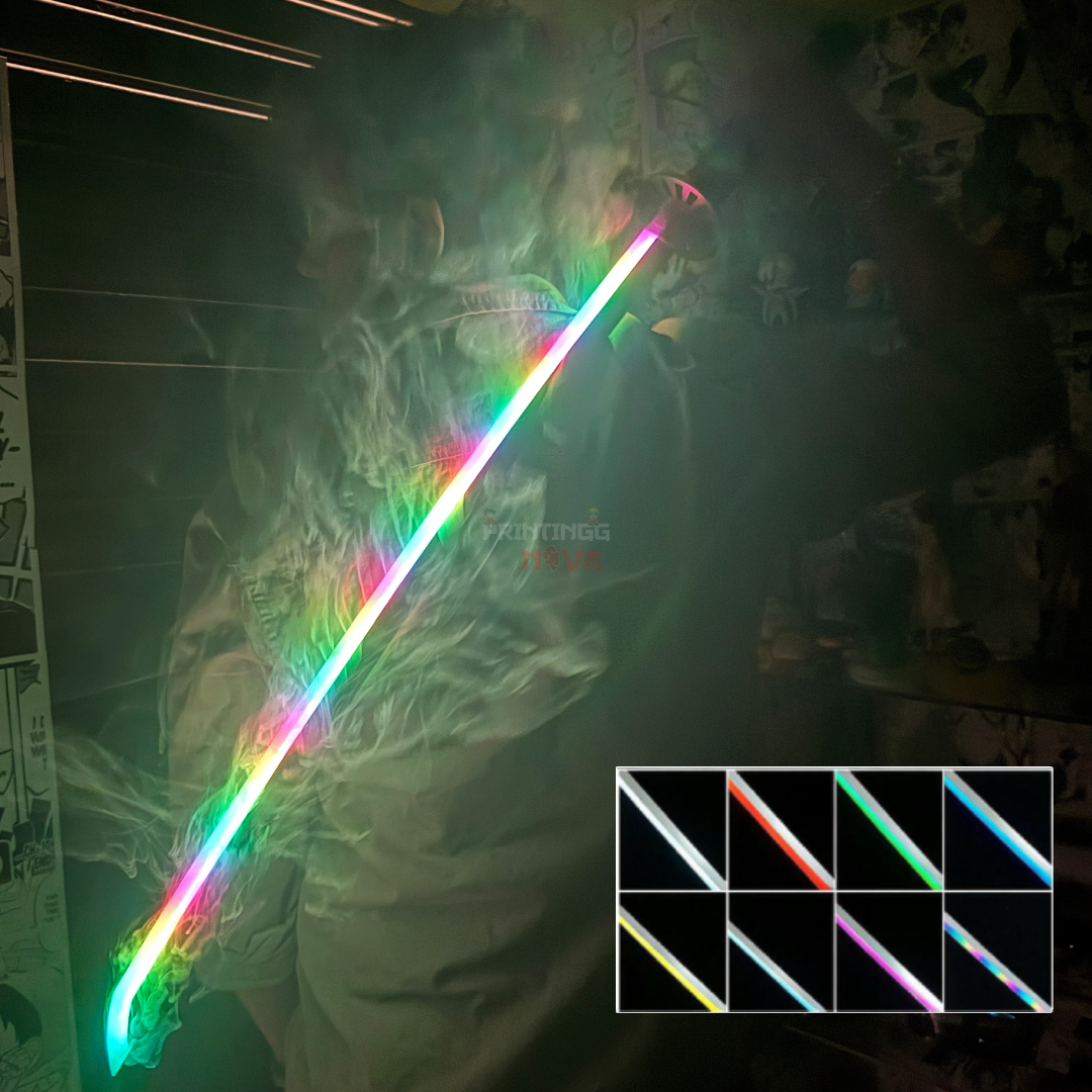 *SMOKE LED* Demon Slayer Tanjiro Kamado Cosplay Replica Limited Edition Premium Life Size Smoke Led Wooden Katana [104 CM] ||  DEMON SLAYER