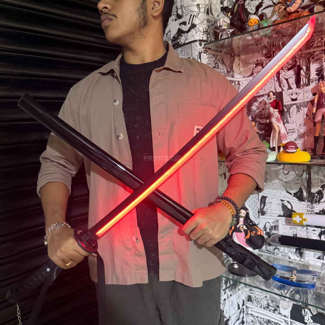 *SMOKE LED* Bleach Rukia Kuchiki Cosplay Replica Limited Edition Premium Life Size Smoke Led Wooden Katana Black [104 CM] || BLEACH