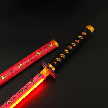 *LED* Demon Slayer Kokushibo’s Nichirin Cosplay Replica Limited Edition Premium Life Size Led Wooden Katana [104 CM] || DEMON SLAYER