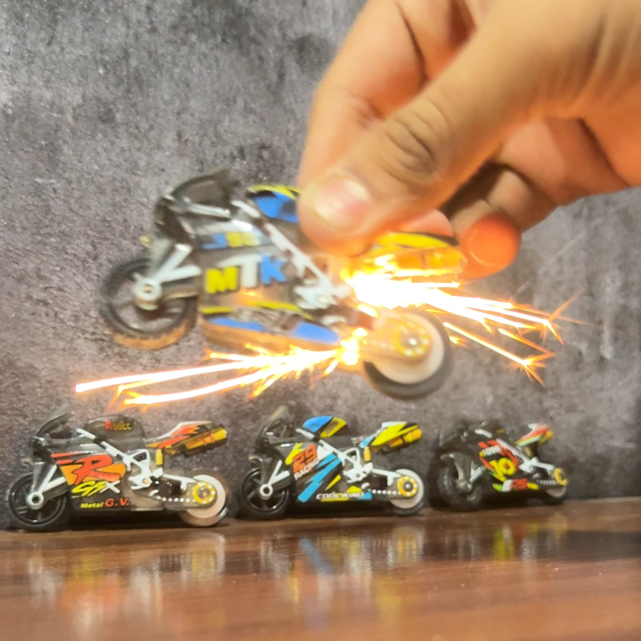 Sparking Stunt Bike – Pull Back, Pop Wheelies & Ignite the Fun!