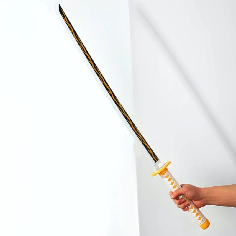 *LED* Demon Slayer Zenitsu Agatsuma Nichirin Cosplay Replica Premium Life Size Led Wooden Katana [104 CM] || DEMON SLAYER
