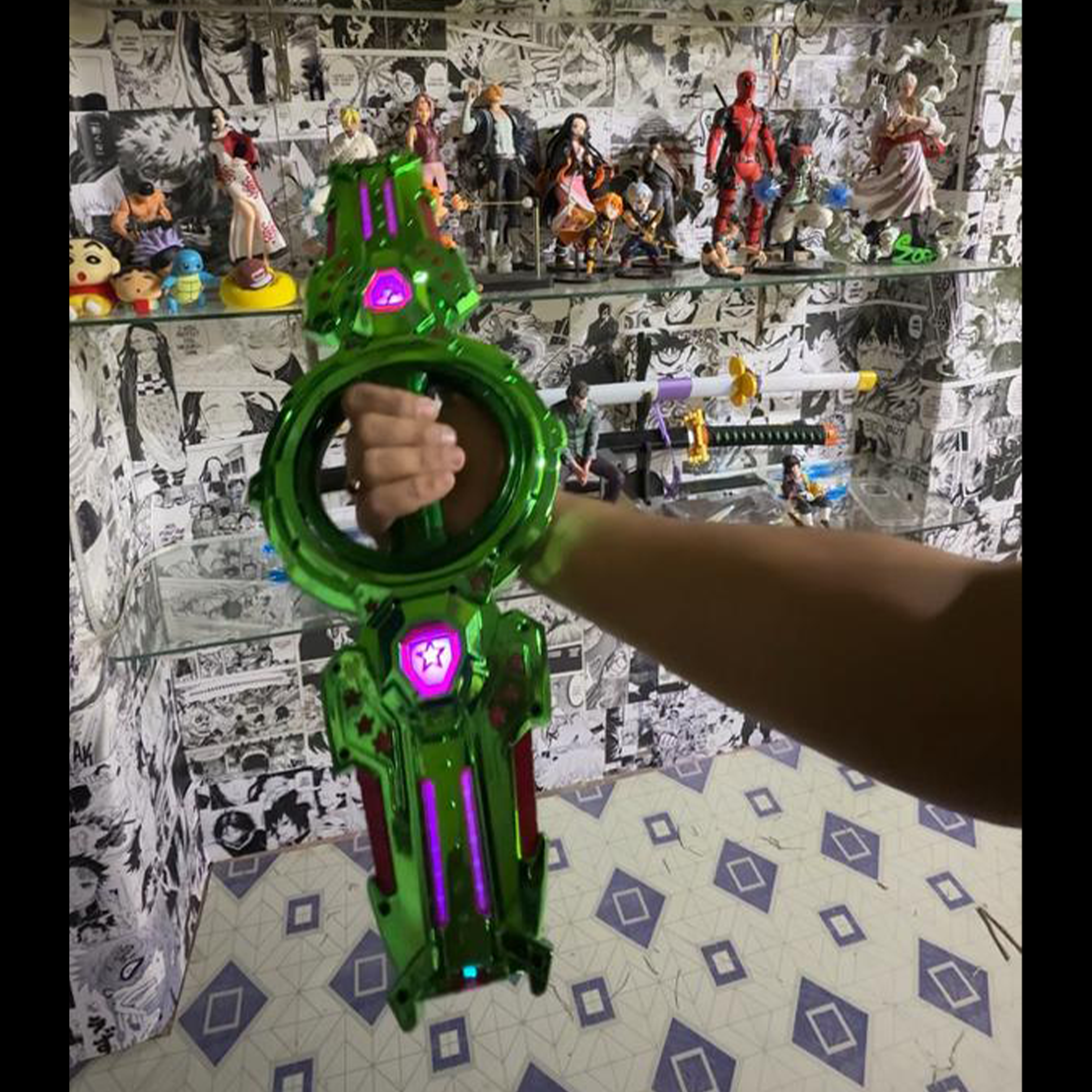 Premium Rotating LED Sword| 100cm | Light & Sound Trending Katana| Rechargeable LED Katana