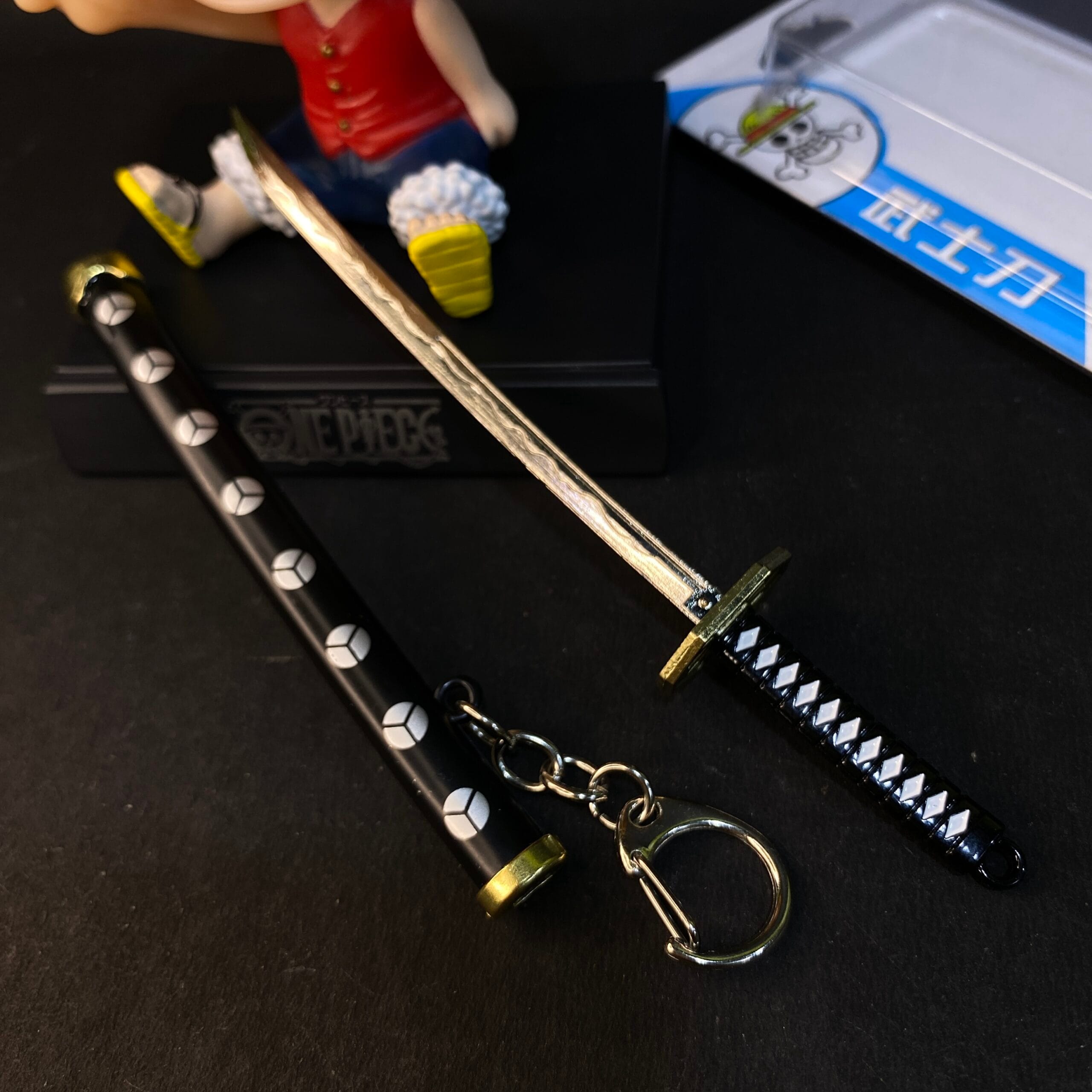 Black Metal Katana Keychains [16 CM] Keychain Keyring Model 2 || KATANA KEYCHAIN