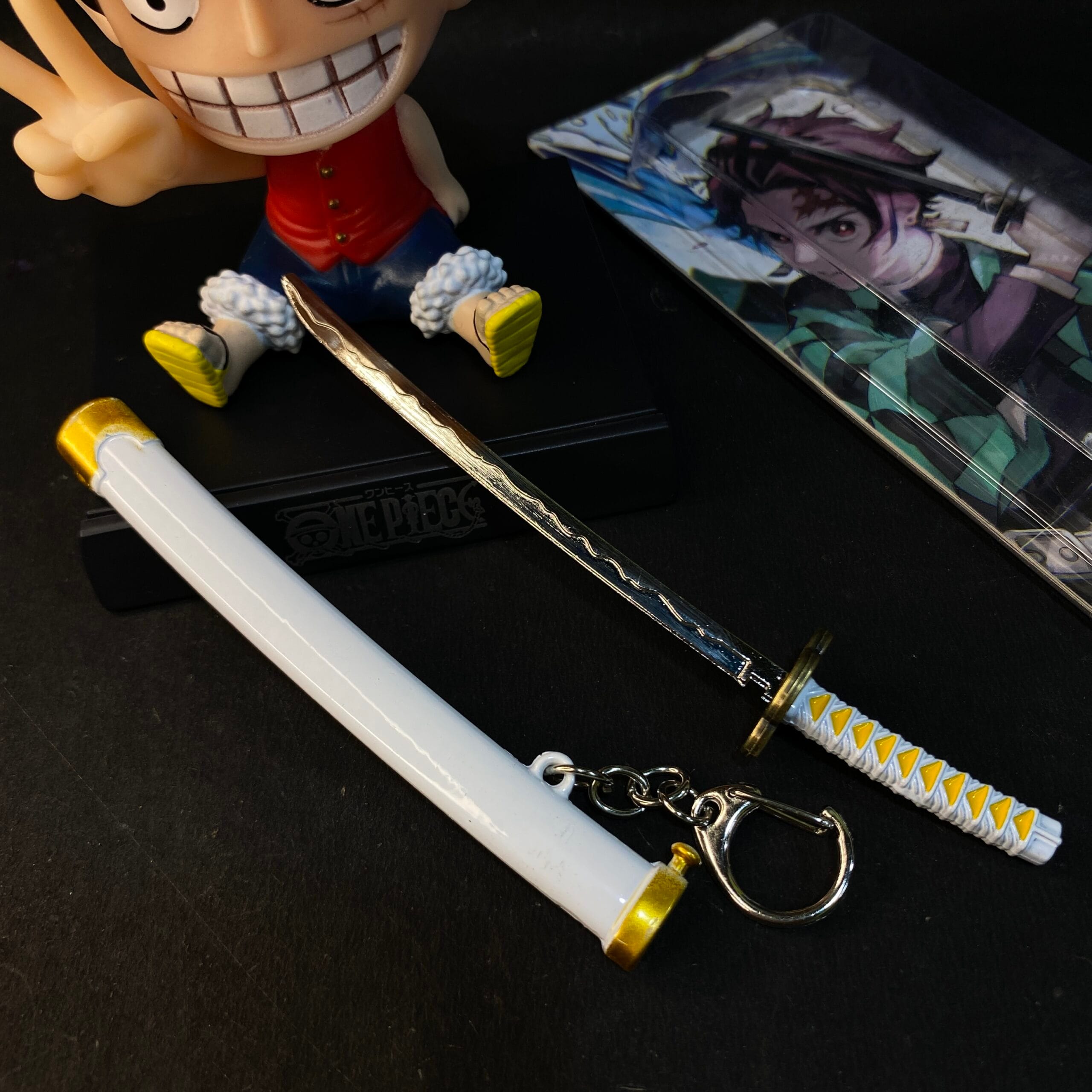 Button Lock Wight Metal Katana Keychains [16 CM] Keyring Model 4 || KATANA KEYCHAIN