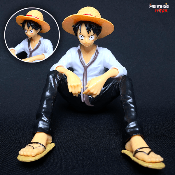 One Piece Monkey D. Luffy Sitting In white Dress with Epic Hat PVC Action figure || ONE PIECE - Image 1