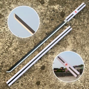 Naruto Sasuke Uchiha White Grass Cutter Cosplay Replica Premium Life Size Wooden Katana [104 CM] || NARUTO