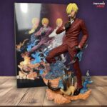 Sanji Fighting Pose With Blue Flames Base & Red Dress PVC Action figure [25 cm] || ONE PIECE - Image 2