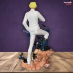 Sanji Fighting Pose With Blue Flames Base & White Dress PVC Action figure [25 cm] || ONE PIECE - Image 5