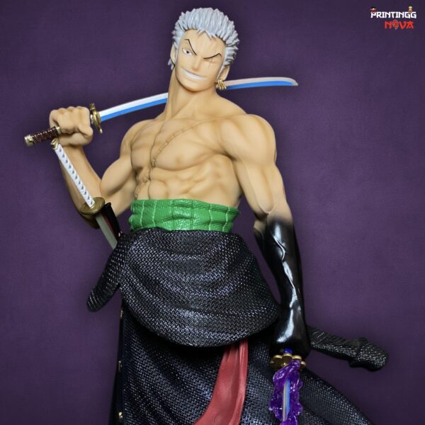 One Piece Stand Posture Roronoa Zoro Four Heads Highly Detailed Standing || [50cm]  Premium Action Figure || ONE PIECE - Image 4