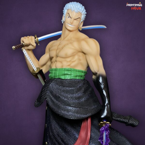 One Piece Stand Posture Roronoa Zoro Four Heads Highly Detailed Standing || [50cm]  Premium Action Figure || ONE PIECE - Image 6