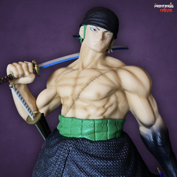 One Piece Stand Posture Roronoa Zoro Four Heads Highly Detailed Standing || [50cm]  Premium Action Figure || ONE PIECE - Image 2