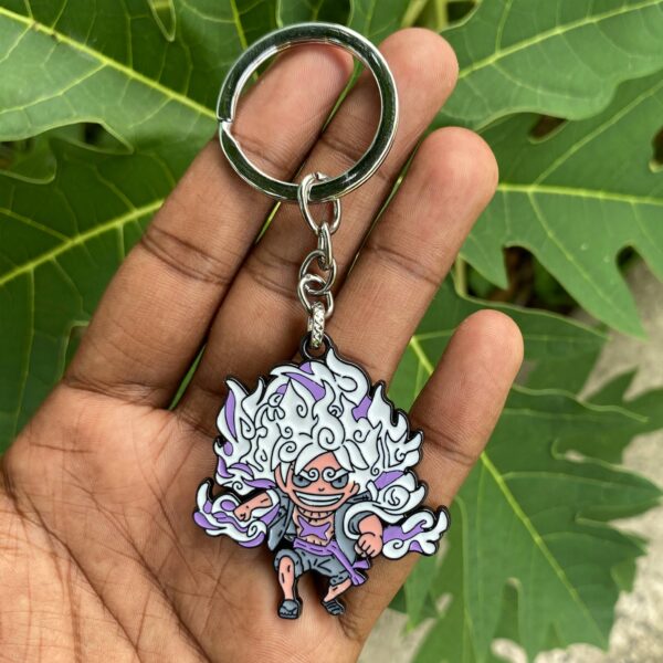 One Piece Luffy Gear 5 Metal Keychain Keyring || ONE PIECE - Image 1