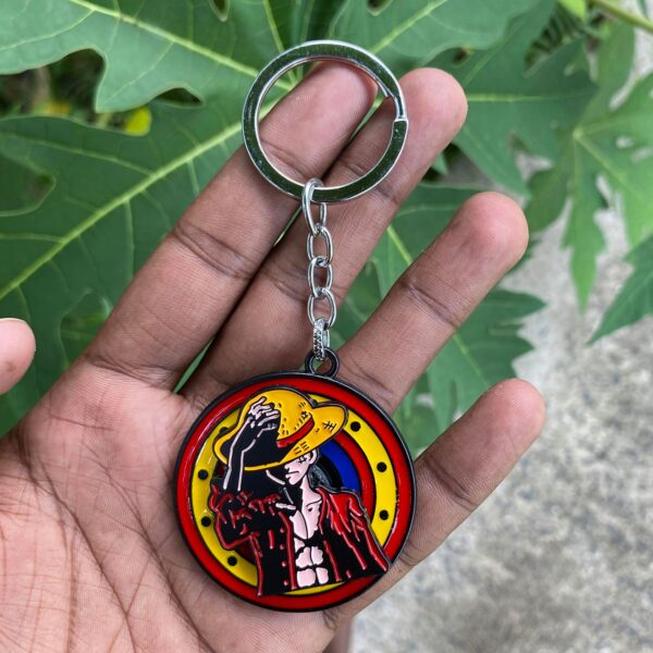 One Piece Monkey D. Luffy Icon of the Pirate King Rotating Spiner Metal Keychain Keyring || ONE PIECE - Image 1