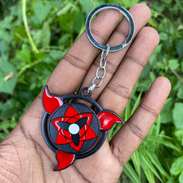 Naruto Sasuke Rotating Spiner Metal Keychain Keyring || NARUTO - Image 1