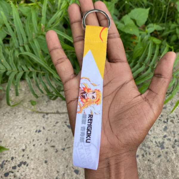 Demon Slayer Rengoku Handmade Cloth Premium Strap Keychain Keyring || DEMON SLAYER - Image 2