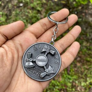 Thor Hammer Avengers Premium Rotating Spiner Metal Keychain Keyring || MARVEL