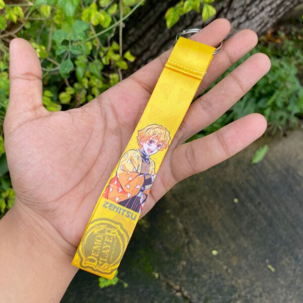 Demon Slayer Zenitsu Agatsuma Handmade Cloth Premium Strap Keychain Keyring || DEMON SLAYER - Image 1