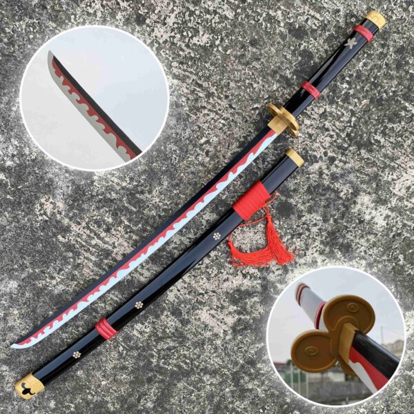 One Piece Rorono Zoro Black Enma Cosplay Replica Premium Life Size Wooden Katana [104 CM] || ONE PIECE - Image 1
