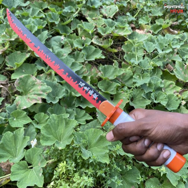 Rengoku Cosplay Replica Medium Size Wooden Katana With Free Stand [42 CM] || DEMON SLAYER - Image 5